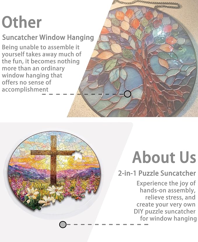 Acrylic Puzzle Suncatcher for Window Hanging, DIY Jigsaw Puzzles for Adults - Image 5