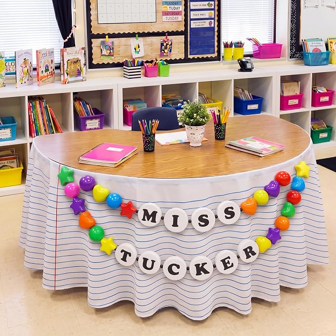 Thenshop 70 Pcs Classroom Teacher Desk Decor DIY Teacher Table Skirt Giant - Image 3