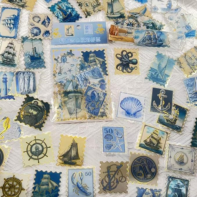50Pcs Gold Stamps Stickers for Scrapbooking by Unknown