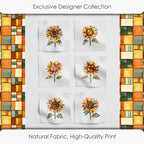 Patchwork Sunflower Cotton Fabric Panel – Six 10×10 inch Designs + Bonus - Image 4