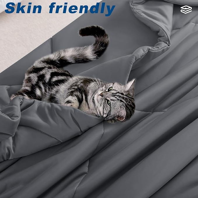 Cooling Comforter King Size, Double-Sided Cold Tech Fabric Quilted Bed - Image 6