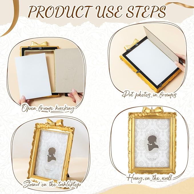 Vicenpal 3 Pcs Tiny Picture Ornate Frames 2.5 x 3.5, 4 x 6, 5 x 7 Inch Small - Image 6