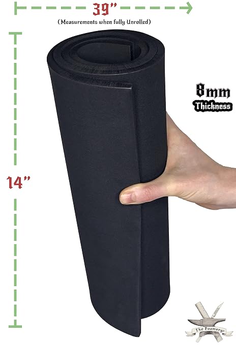 Shape Retention EVA Cosplay Foam 8mm 14x39 inch Black or White High Density EVA - Image 4