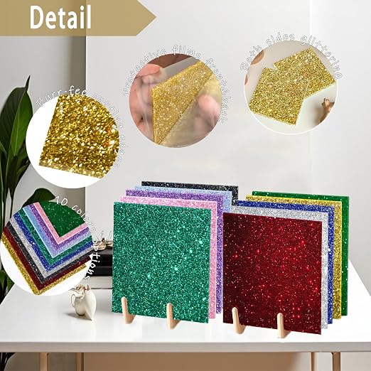 Glitter Acrylic Sheets, 2 Pack | 1/8 in Thick, Cast Sparkly, - Image 3