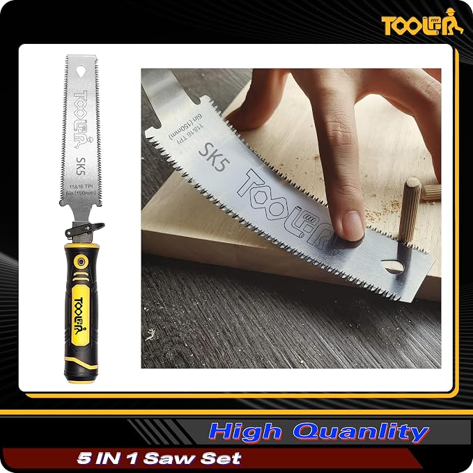 5-In-1 Multi Blades Hand Saw, 6 Inch Double Edges Japanese Pull, DrywallSaw - Image 4