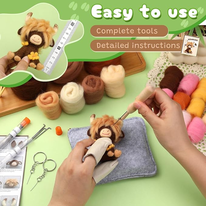 Yizzvb Needle Felting Kit Beginners Wool Felting Supplies Kits | Needle Felting - Image 3