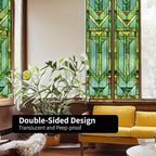 Original Hand Drawn Faux Stained Glass Window Film, Double-Sided Privacy Static - Image 6
