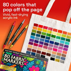 ARTISTRO 80 Fabric Markers for Clothes and Textiles – Permanent No-Bleed Fabric - Image 3