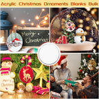 4Inch Round Acrylic Blanks Ornament 20Pcs Clear Acrylic Disc Circle | - Image 3