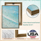 Aerial View Surfers Ocean Canvas Wall Art Print Turquoise Blue Coastal - Image 6