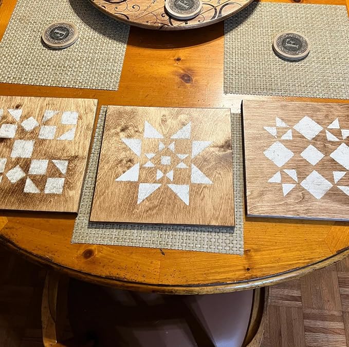 Stencils for Painting on Wood Reusable 3inch Barn Quilt Stencil for Crafts - Image 6