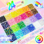 qiipii Resin Rhinestones Flatback Stones Jelly Gems Diamonds 24 Color 3800pcs - Image 2
