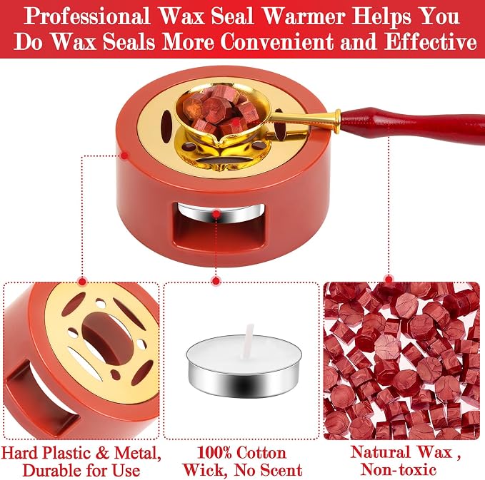 Red Wax for Letters Stamp Seals, Paxcoo 312pcs Stamp Wax Kit - Image 4