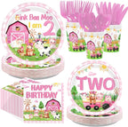168Pcs Farm 2nd Birthday Party Supplies by Greencian