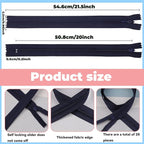 YAKA 20pcs Navy Blue Nylon Invisible Zippers Tailor Sewing Tools Garment - Image 2
