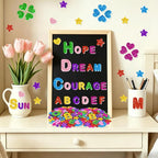 448PCS Glitter Foam Letter Stickers, Colorful Alphabet Stickers, Self-Adhesive - Image 5
