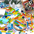 LITMIND 162Pcs / 1.1LB Mixed Colors Mosaic Glass Tiles - Image 3