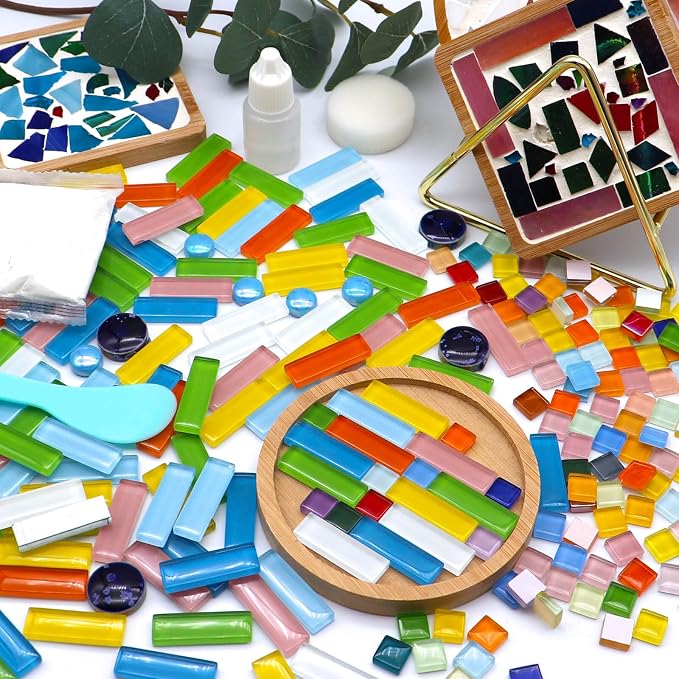 LITMIND 162Pcs / 1.1LB Mixed Colors Mosaic Glass Tiles - Image 3