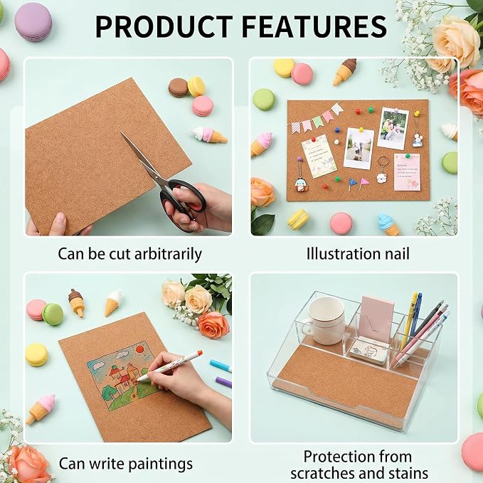 5 Pack Cork Sheet 1mm Adhesive Thin Cork Sheets 11.8 * 7.9 Inch Rectangle - Image 5