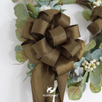 HUIHUANG Brown Wired Ribbon 2.5 inch Brown Satin Wire Ribbon - Image 6