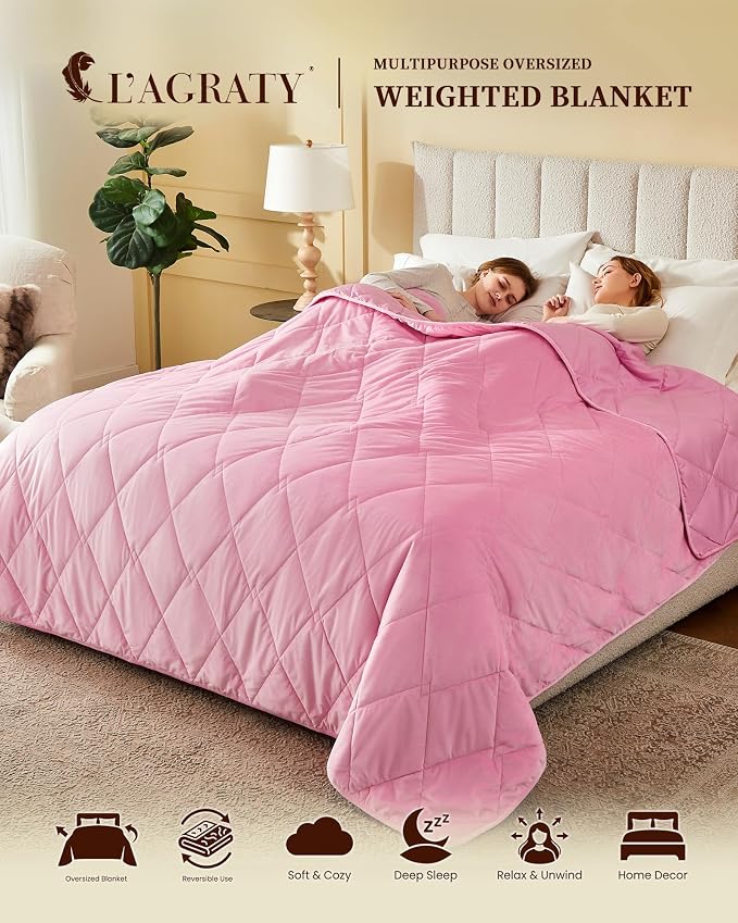 L'AGRATY Queen/King Size Weighted Blanket - Image 2
