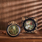 Qunclay Vintage Mini Picture Frames Set of 4, Round Rectangle Ornate Small - Image 4