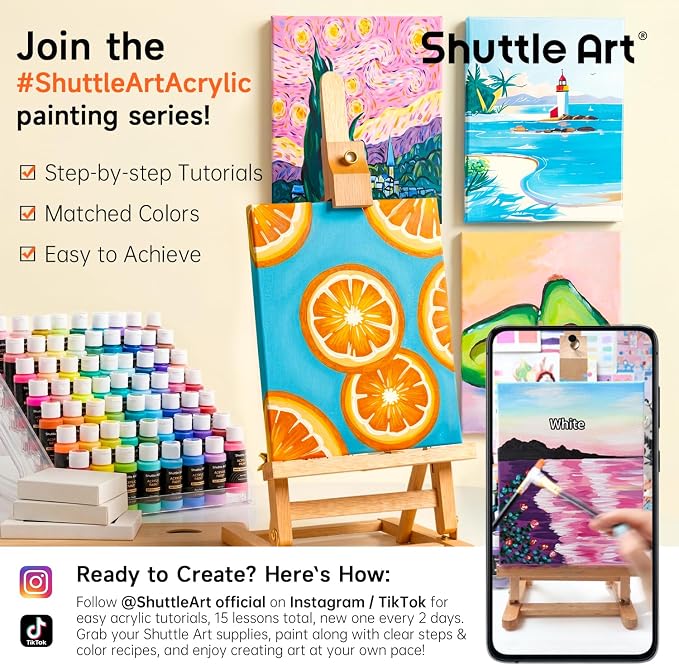 Shuttle Art 80 Colors Acrylic Paint, Acrylic Paint set - Image 2