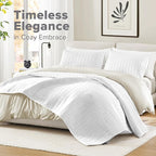 Comfort Spaces White Oversized King Quilt Set 120"x118" Bedspread Quilted - Image 2