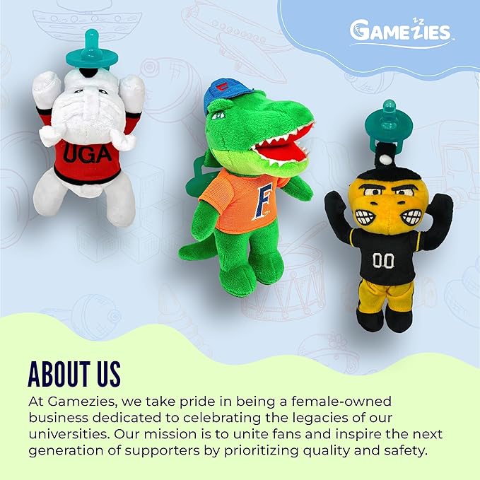 Gamezies Baby Boy and Girl Silicone Guitar Plush Pacifier with Detachable Western Plush Toy Holder, Guita- CPSIA Tested, BPA-Free 0-6 Months