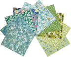 HANPATQUI 50PCS 10 x 10 inch Green Printed 100% Cotton Fat Quarters Fabric - Image 2