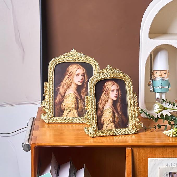 4x6 Ornate Gold Picture Frame, Vintage Roman Texture Photo Frame, Hand-Crafted - Image 5