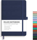 RETTACY Lined Journal Notebook, 192 Numbered Pages, A5 Size | Leather Hardcover by RETTACY