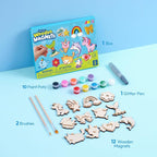 JOYIN 12 pcs Fantasy Wooden Magnets, Kids Unicorn Painting Craft, Spring and - Image 2
