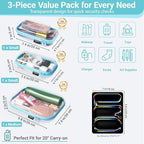6 Pack Blue Clear Hard Shell Beauty Organizer, 1.2mm Heavy Duty Crush-Proof - Image 4