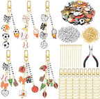 CraftyDream 558 Pcs Sports Keychain Making Kit Sports Charms DIY Key Chain by CraftyDream