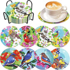 Cumule 8 Pcs Bird Diamond Art Coasters Kits by cumule
