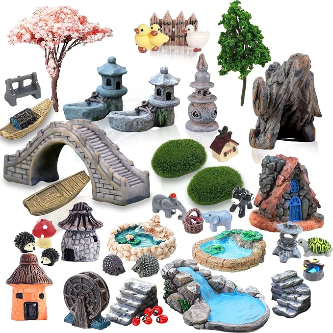 Fairy Garden Accessories Outdoor, 42 Zen Accessories, Miniature Decorations by CHAKANLX