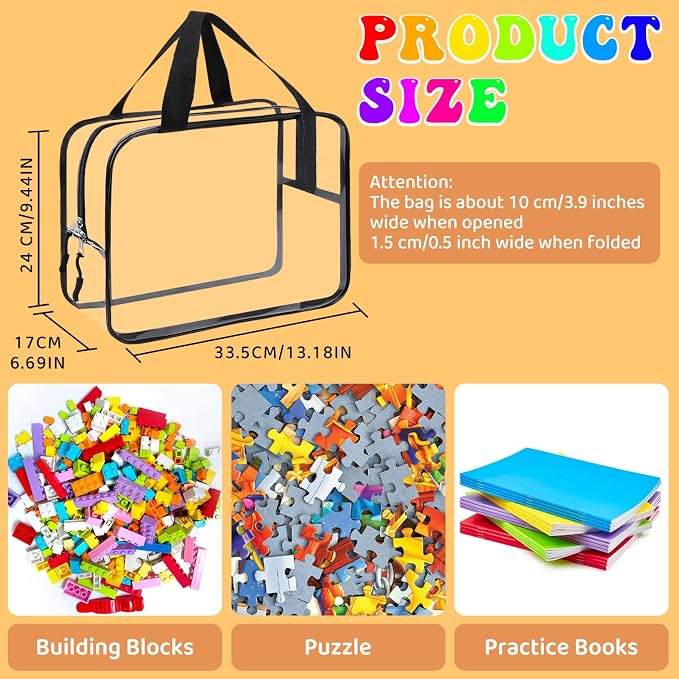 8 Packs XL Toy Storage Bags, Reusable Clear PVC Board Game Storage, Toy Storage - Image 2