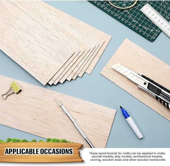 Namalu 10 Pack Balsa Wood Sheets 12 x 4 x 0.12 Inches-3 mm Thick Unfinished - Image 6