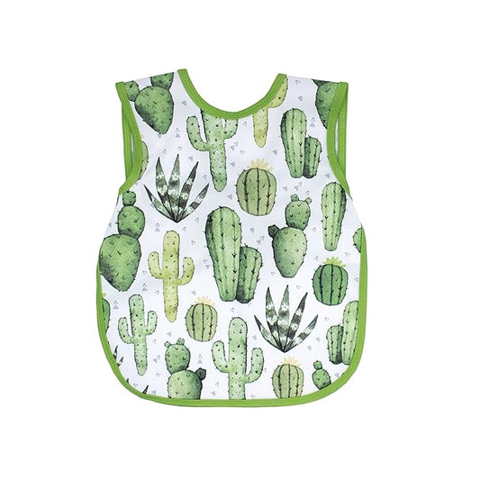 BapronBaby Desert Cactus Bapron - No Neck Tie Safer Bib for Baby & Toddler - Soft Waterproof Stain Resistant - Machine Washable - Sz Baby/Toddler 6m-3T