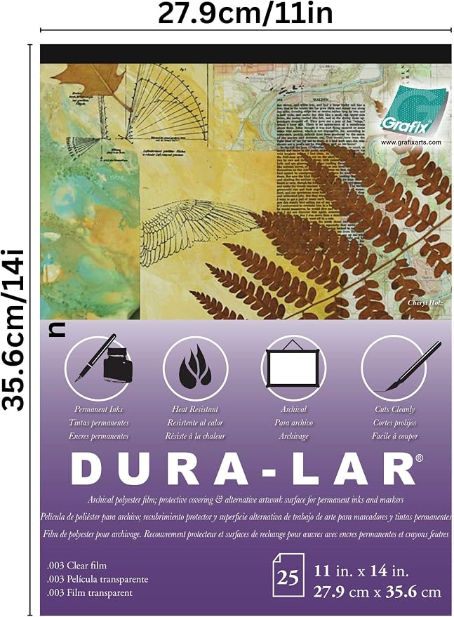 Grafix Dura-Lar 0.003" Film, Ultra Clear, Glossy 11"x14" Sheet, Mylar/Acetate - Image 2