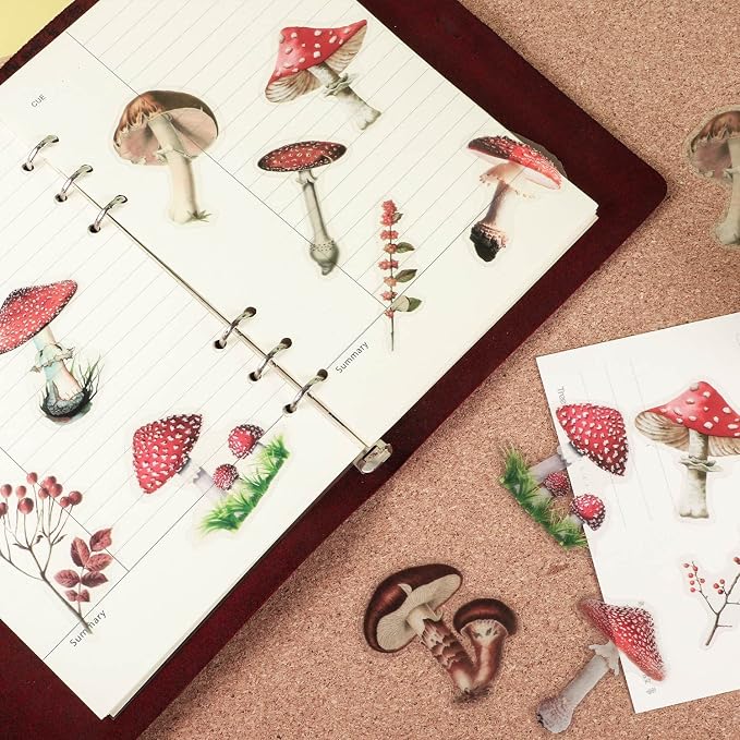 pengxiaomei 200 Pcs Floral Scrapbooking Vintage Stickers, Self-Adhesive Flowers - Image 6