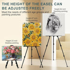 AROIC 4 Pack Art Painting Display Easel Stands, Portable Adjustable Aluminum - Image 5