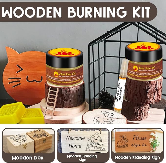 1DFAUL Wood Burn Paste Pen Kit, 4OZ Wooden Burning Gel & Wood Burn Marker | DIY - Image 7