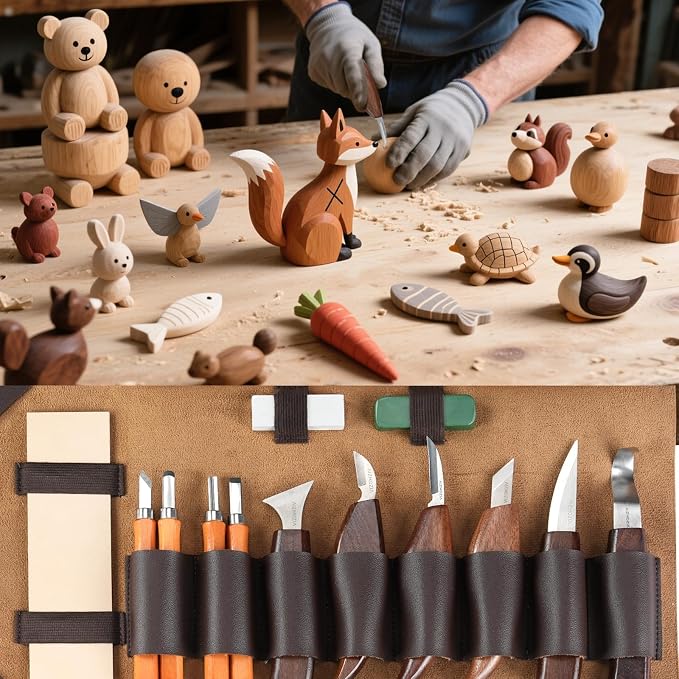 Wood Carving Kit for Beginners – 25pcs Whittling Knife Kit Wood Carving Tools - Image 8