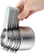 Spring Chef Magnetic Measuring Cups & Spoons Set of 15, Mint | Stackable - Image 9