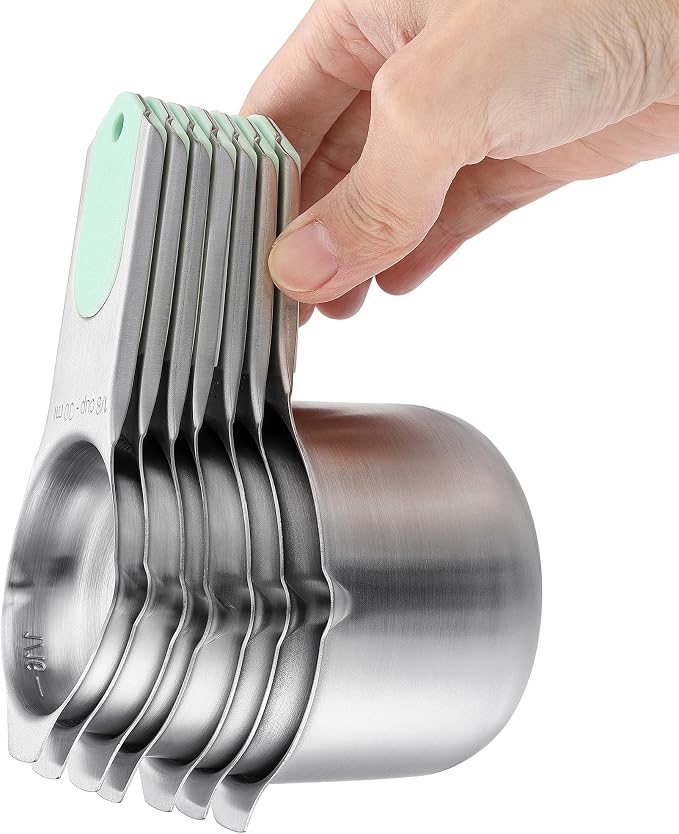Spring Chef Magnetic Measuring Cups & Spoons Set of 15, Mint | Stackable - Image 9