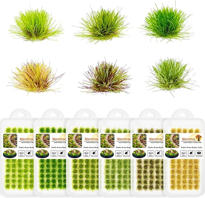 Warmtree 360 Pcs Static Grass Lowland Shrubs Tuft Terrain Model Kit by Warmtree