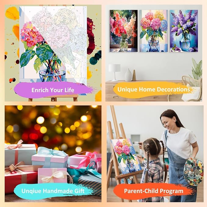 3 Pack Framed Paint by Numbers Flower - Image 7