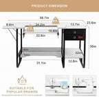Vividwood Foldable Sewing Machine Table, Storage Shelf and 2 Cloth Drawers - Image 3